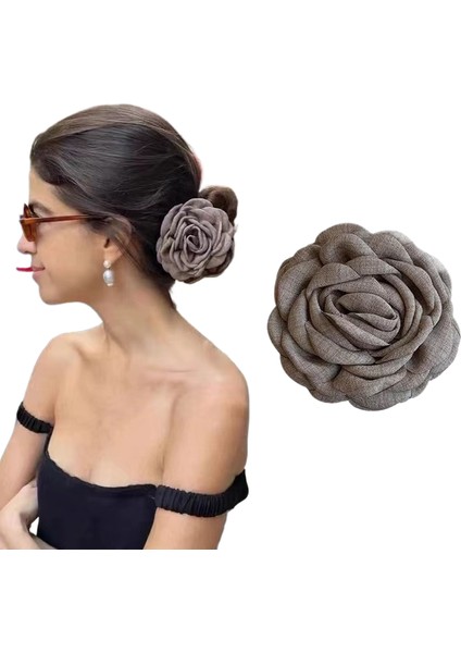 Kumaş Çiçek Klipsi Saç Tokası (Yurt Dışından)