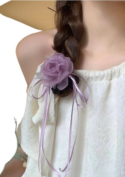 Kumaş Çiçek Klipsi Saç Tokası (Yurt Dışından)