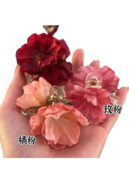 Kumaş Çiçek Klipsi Saç Tokası (Yurt Dışından)