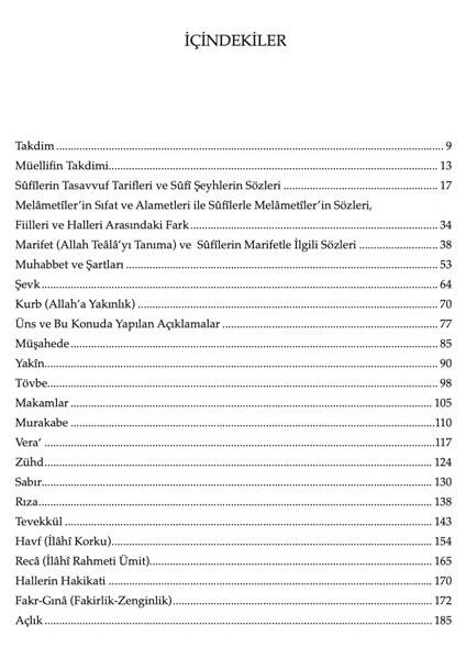Sufilerin Halleri | Tehzibül Esrar | Harguşi