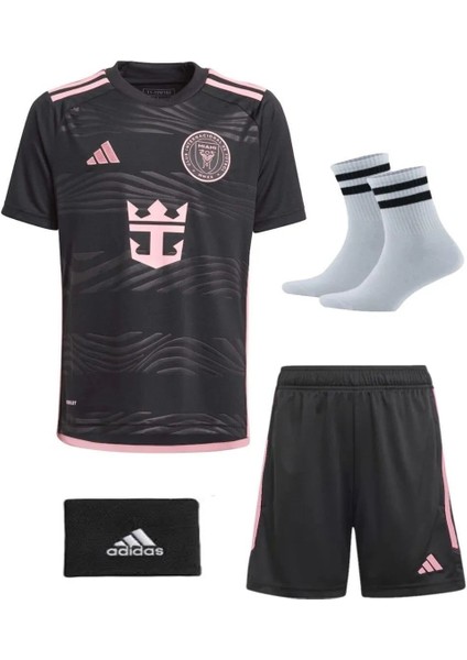 Messi I.miami. Siyah Pembe Renk Unisex Çocuk Forma Takımı