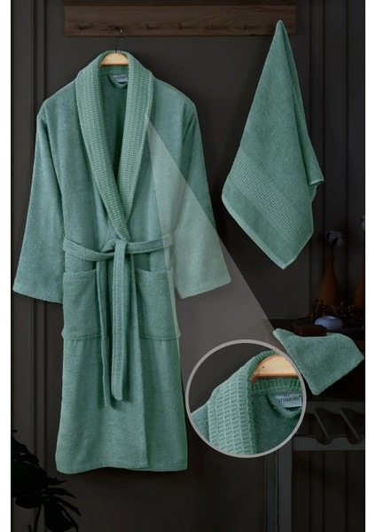 3'lü Havlulu Bornoz Seti %100 Pamuk | Kaliteli Bornoz Takımı | Yumuşaklık ve Emicilik