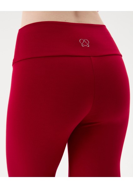 Kırmızı Şortlu Yoga Pantolon Ince Dökümlü Yoga Pantolon indirimleri