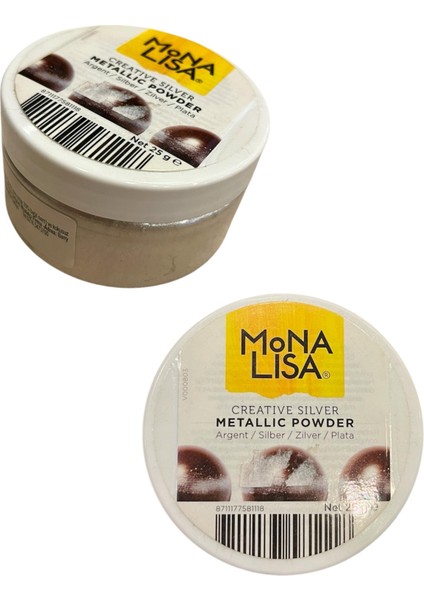 Callebaut Mona Lisa Metalik Gümüş Toz Gıda Boyası 25 gr
