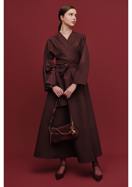 Volanlı Premıum Etek Haki