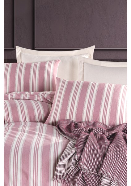 Sport Çizgili Nevresim Takımı Çift Kişilik Soft Line Bordo fırsatları