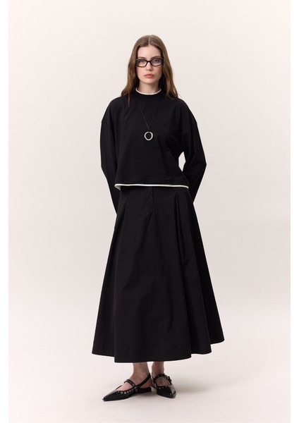 Cep Detaylı Geniş Etek Siyah fiyatları