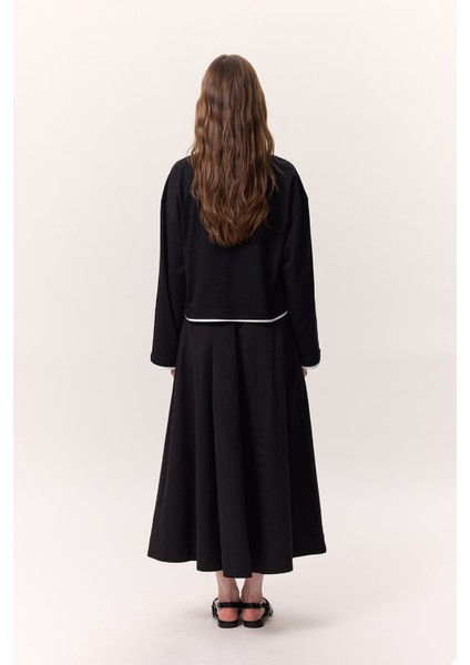 Cep Detaylı Geniş Etek Siyah indirimleri