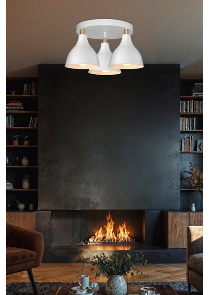 Ronda Üçlü Plofonyer Avize Beyaz fırsatları