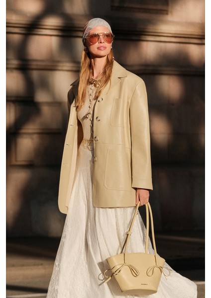 Dantelli Geniş Etek Ekru modelleri