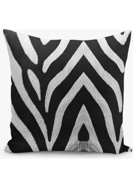 4 Lü Çift Taraflı Dijital Baskı Kırlent Kılıfı Zebra Desenli modelleri