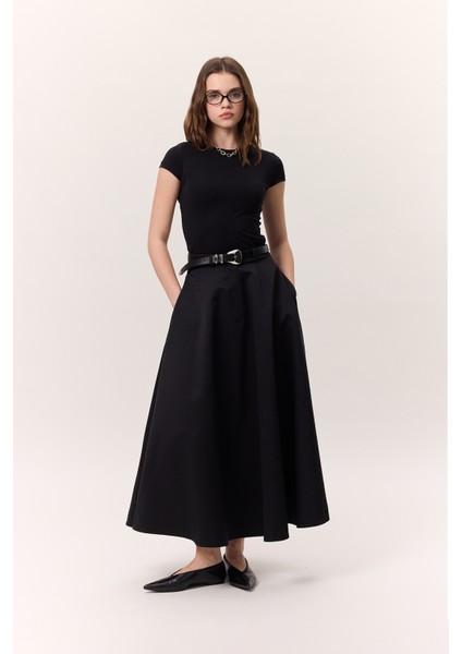 Premıum Geniş Etek Siyah