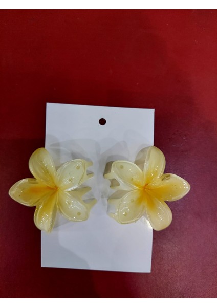 Lotus Toka 4cm Küçük Boy Metal Sert Plastik 1. Sınıf Malzeme 2'li Sarı Standart Aloha Çiçek