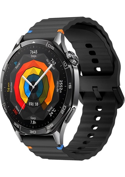 Huawei Watch Gt 3 Elegant 42MM Uyumlu 20MM Dalgalı Spor Silikon Kordon