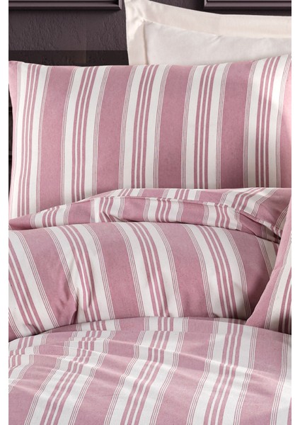 Sport Çizgili Nevresim Takımı Tek Kişilik Soft Line Bordo