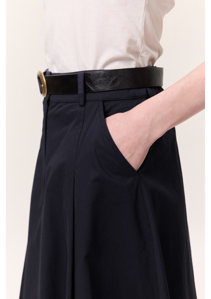 Cep Detaylı Geniş Etek Lacivert fırsatları