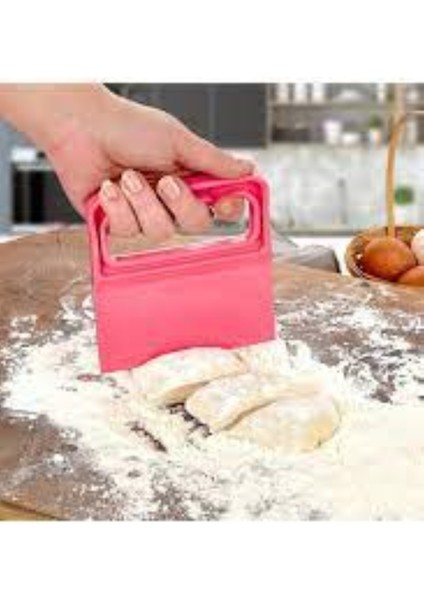 Saplı Hamur Kesici - Kazıyıcı Plastik Spatula (4989)