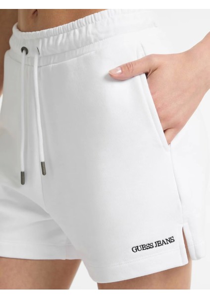 Guess Kadın Beyaz Nakışlı Jean Şort indirimleri