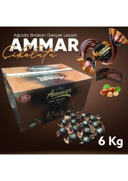Bitter Kaplamalı Fındık Aromalı Bayramlık Ikramlık Ammar Çikolata 6 kg