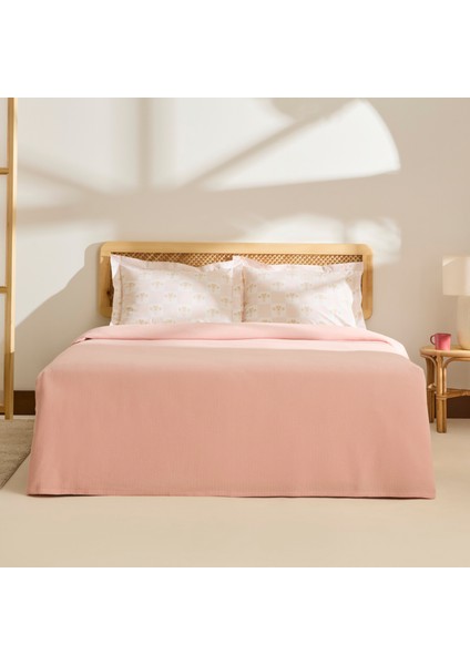 Runa %100 Pamuk Çift Kişilik Pike Takımı Rose