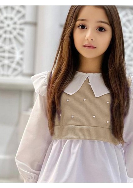 Kız Çocuk Inci Detaylı Bebe Yaka Gömlekli Ispanyol Paça Takım fiyatları