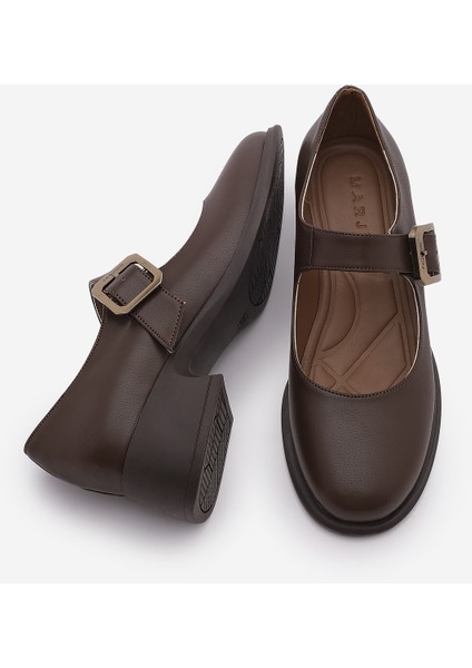 Kadın Tokalı Kalın Topuk Günlük Ayakkabı Loafer Meniz