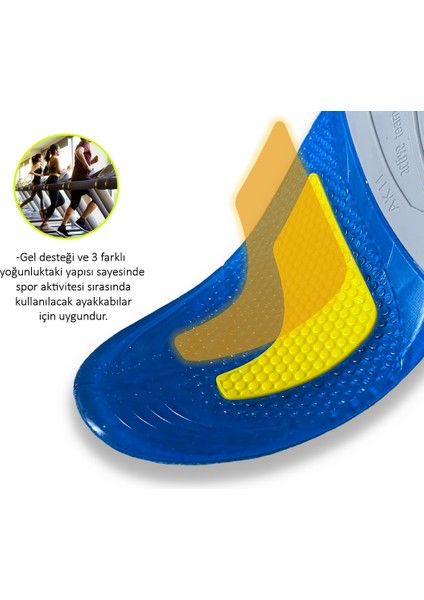 - GC11 - Sport Gel | Spor Ayakkabı ve Aktiviteler Için Ark Destekli Ortopedik Yumuşak Jel Iç Tabanlık modelleri