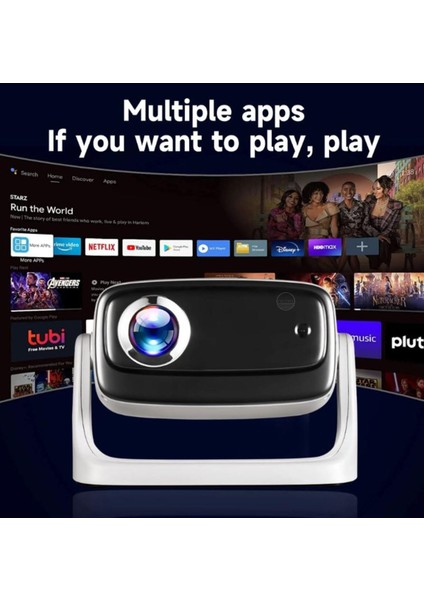Projeksiyon 4K Ultra Hd Ev Ofis Fuar Toplantı Sunumları Sinema Oyun Android Wifi Bluetooth Projektör