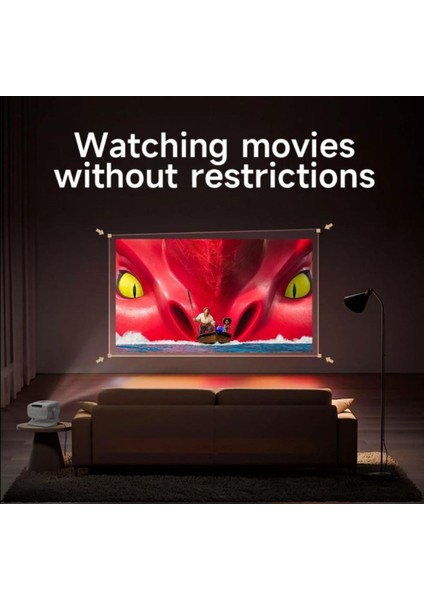 Projeksiyon 4K Ultra Hd Ev Ofis Fuar Toplantı Sunumları Sinema Oyun Android Wifi Bluetooth Projektör