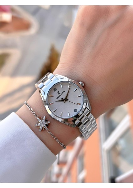 Çelik Kordon Çelik Takı Seti Hediyeli 2yıl Garantili 3 Atm Kadın Kol Saati DX13688.1 modelleri