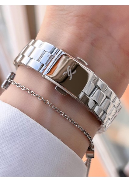 Çelik Kordon Çelik Takı Seti Hediyeli 2yıl Garantili 3 Atm Kadın Kol Saati DX13688.1 fırsatları