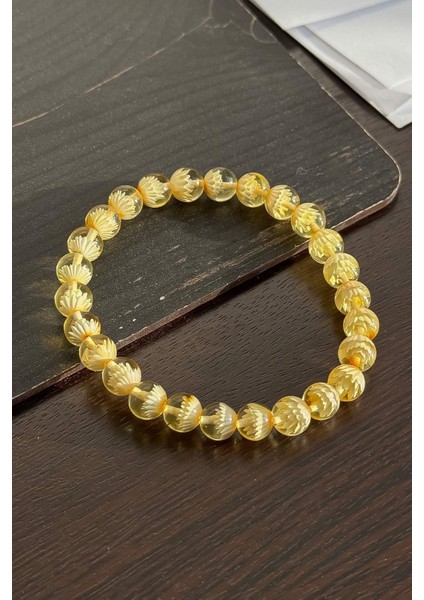 Küre Model Işçilikli Damla Kehribar Bileklik