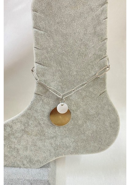 Gümüş Renk Iki Pullu Model Ataç Zincir Çelik Halhal - 3244 fiyatları