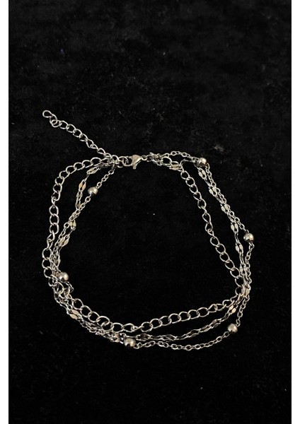 Gümüş Renk Uzatma Singapur Top Zincir Çelik Halhal - 3275 modelleri