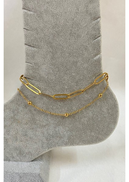 Altın Renk Ataç ve Top Zincir Çelik Halhal - 3240 fiyatları