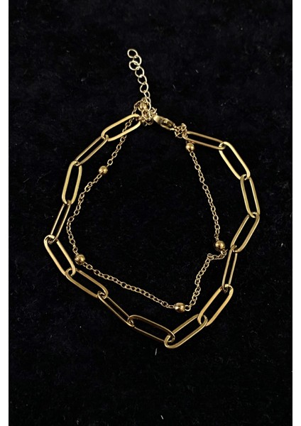 Altın Renk Ataç ve Top Zincir Çelik Halhal - 3240 fırsatları