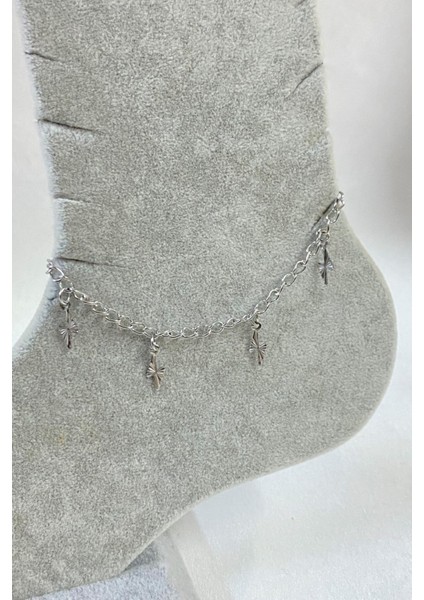 Gümüş Renk Şimşek Model Uzatma Zincir Çelik Halhal - 3257 modelleri