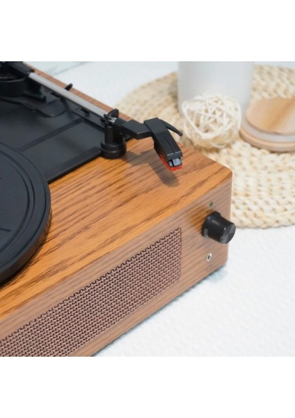 Klasik Görünümlü Pikap Hoparlörlü Vintage Ahşap Görünümlü Bluetooth Bağlantı 33 45 78 Dönüş Hızı Nostaljik Pikap R108 modelleri