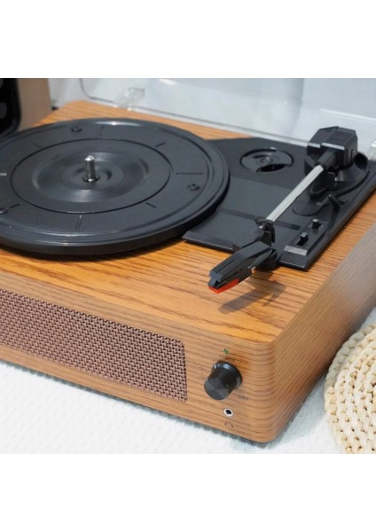 Klasik Görünümlü Pikap Hoparlörlü Vintage Ahşap Görünümlü Bluetooth Bağlantı 33 45 78 Dönüş Hızı Nostaljik Pikap R108 indirimleri