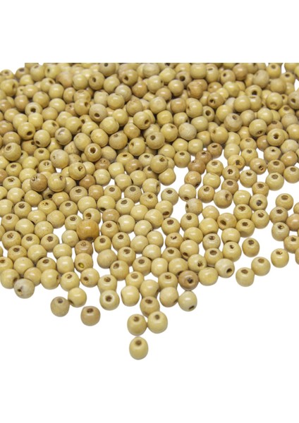 8 mm Ham Rengi Ahşap Boncuk 40 gr