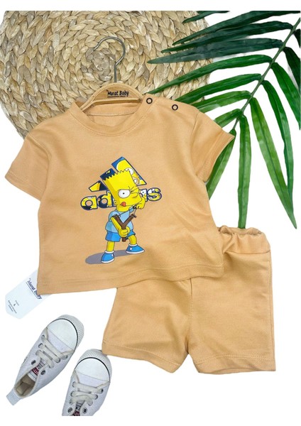Erkek Bebek Sünger Bob Şortlu Takım