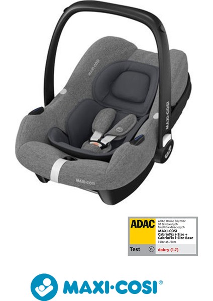 Cabrio Fix I-Size Adac'lı Bebek Oto Koltuğu ve Ana Kucağı 0-13KG Select Grey