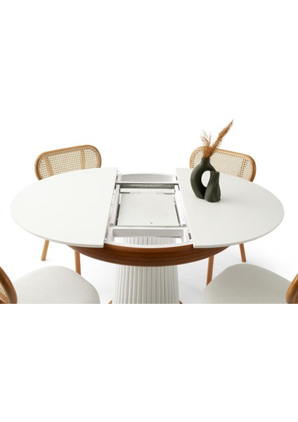 Vintage Masa, Zerda Sandalye, Beyaz, 100 x 100 indirimleri