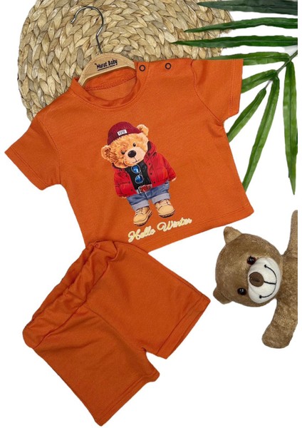 Erkek Bebek Teddy Şortlu Takım