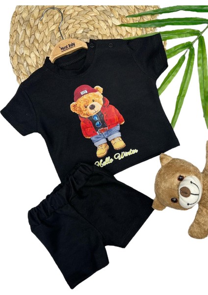 Erkek Bebek Teddy Şortlu Takım