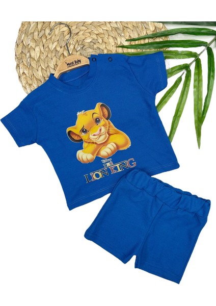 Erkek Bebek Lion King Figürlü Şortlu Takım