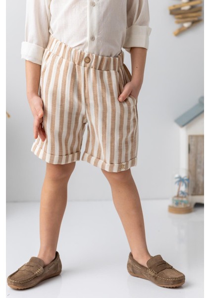 Erkek Çocuk Müslin Şort - Bej