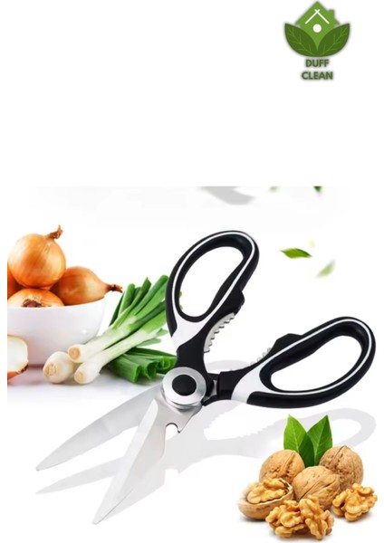 Paslanmaz Çelik Ultra Keskinleştirilmiş Mutfak Makası Çok Amaçlı Balık Et Sebze Makası Koruma Kapakl