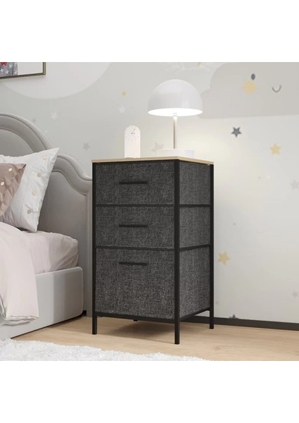 Çocuk 3 Çekmeceli Orta Boy Komodin Sehpa Füme 1602