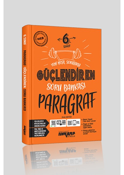 6. Sınıf Paragraf Güçlendiren Soru Bankası Ciltli 600 Sayfa Türkçe